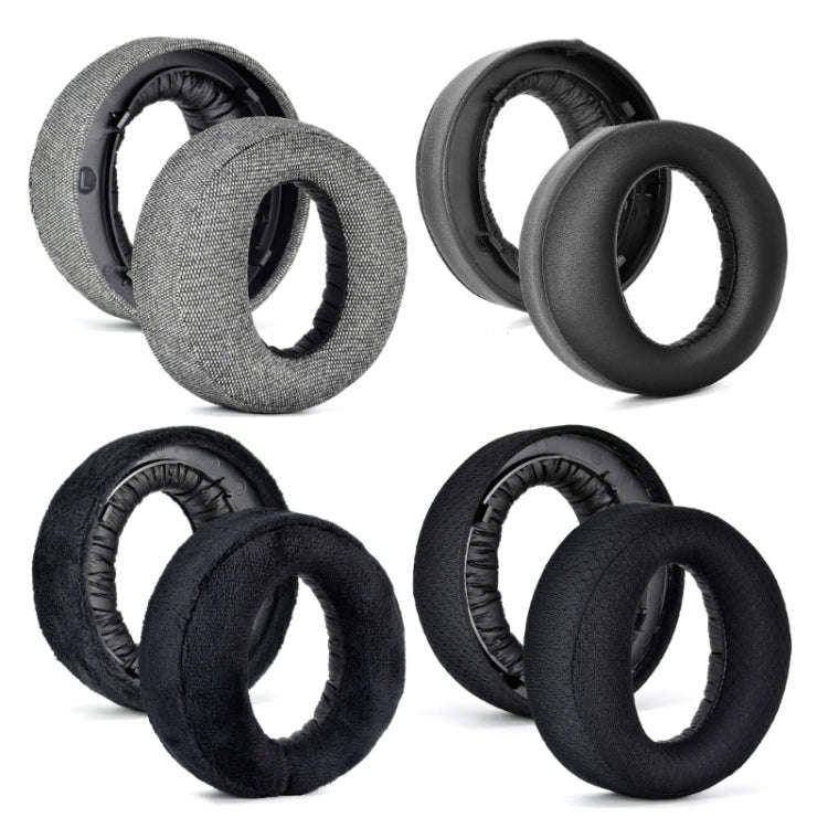 For Sony PS5 Wireless Pulse 3D 2pcs Headphone Replacement Earpads, Velvet, Burlap Gray, Football ...