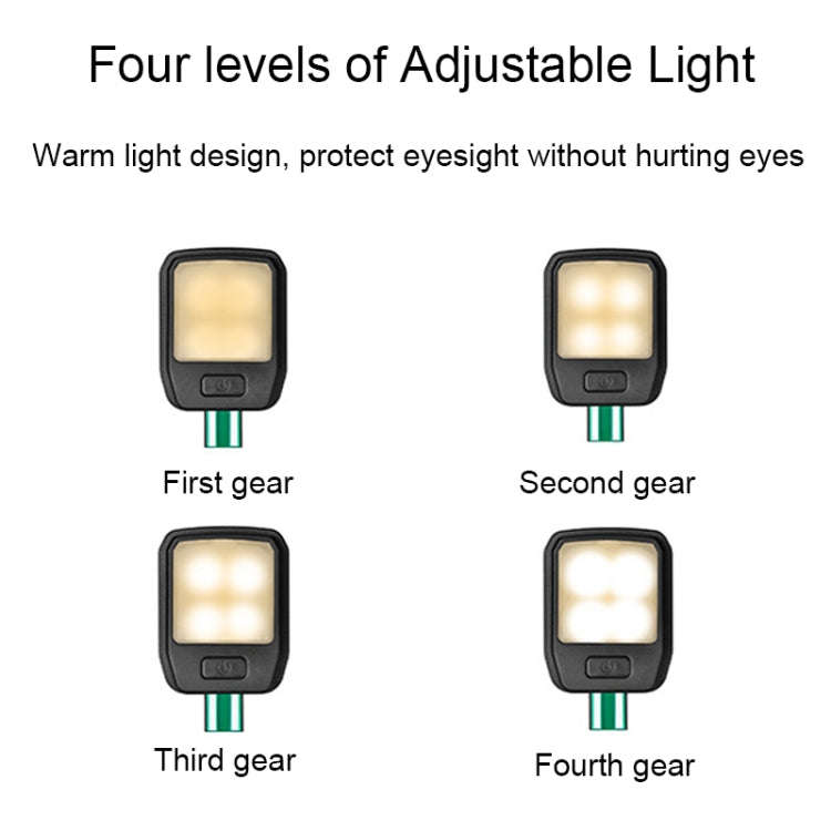 Portable Book Clip Light Four-Gear Adjustable Charging Eye Protection Lamp, Four-Gear Clip Light