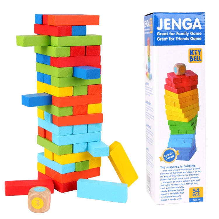 Colorful Stacked Tall Children Menochi Toy Desktop Game, 54pcs