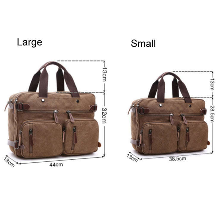 Casual Canvas Three-Purpose Business Briefcase Computer Bag, Coffee Large, Khaki Large, Dark Blue...
