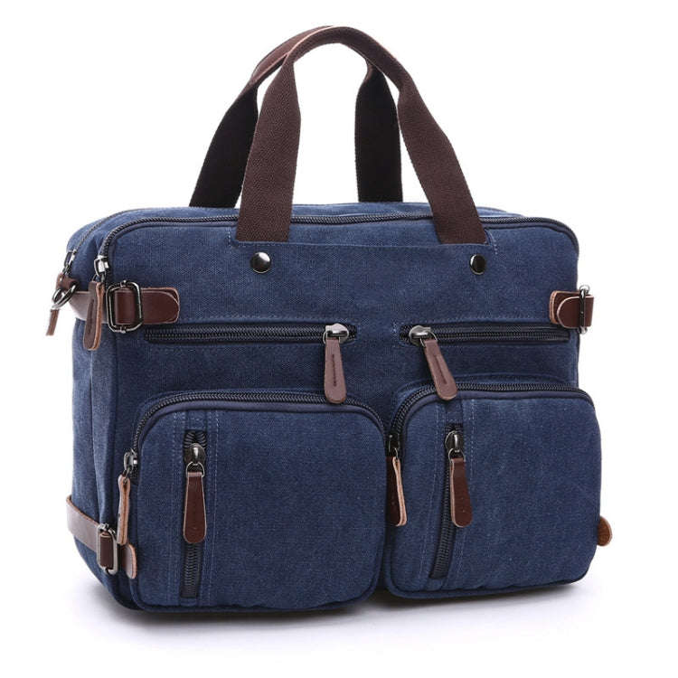 Casual Canvas Three-Purpose Business Briefcase Computer Bag, Coffee Large, Khaki Large, Dark Blue...