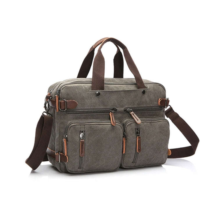 Casual Canvas Three-Purpose Business Briefcase Computer Bag, Coffee Large, Khaki Large, Dark Blue...