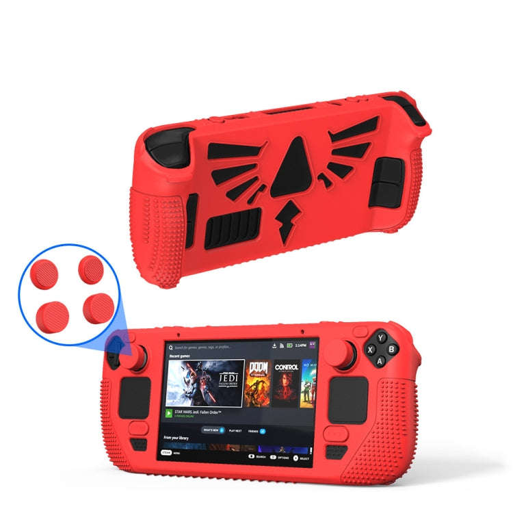 For Steam Deck V V4-1 Silicone Non-slip Protective Case for Pocket Consoles with Holder Function,...