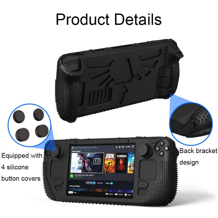 For Steam Deck V V4-1 Silicone Non-slip Protective Case for Pocket Consoles with Holder Function,...