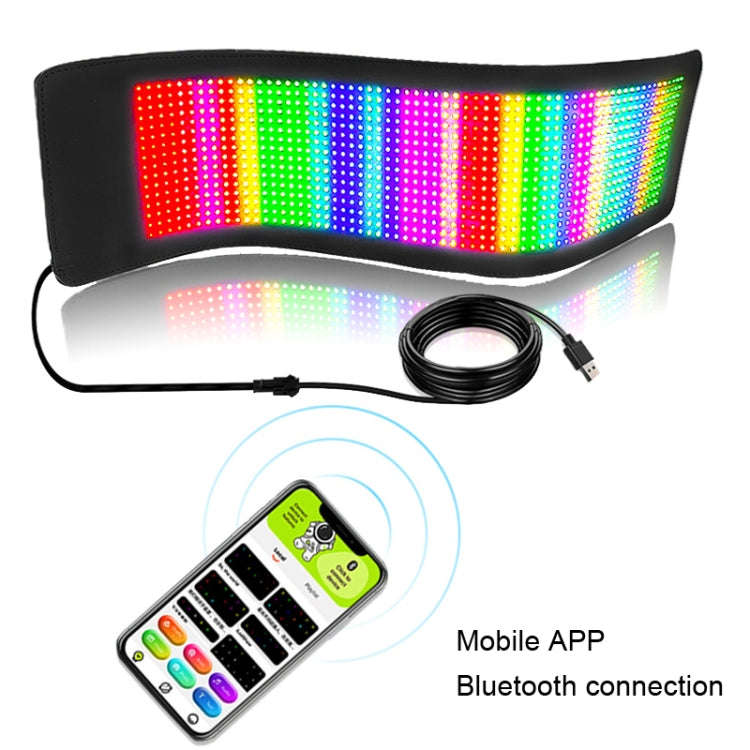 Car LED Flexible Display Cell Phone APP Control Bluetooth Connection, S1664RGB 390x107mm, S1696RG...