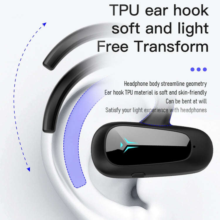 Bone Conduction Concepts Digital Display Stereo Bluetooth Earphones, Style:, Single Ear