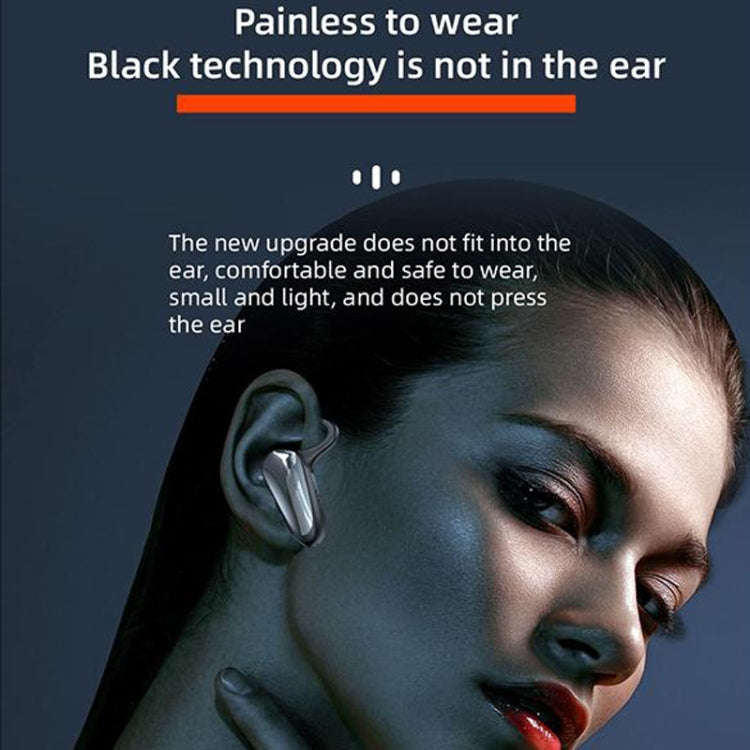 YX02 With Digital Display Hanging Ear Bone Conduction Bluetooth Headset, YX02 Black, YX02 Grey, Y...