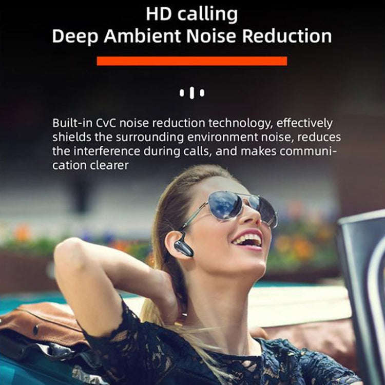 YX02 With Digital Display Hanging Ear Bone Conduction Bluetooth Headset, YX02 Black, YX02 Grey, Y...