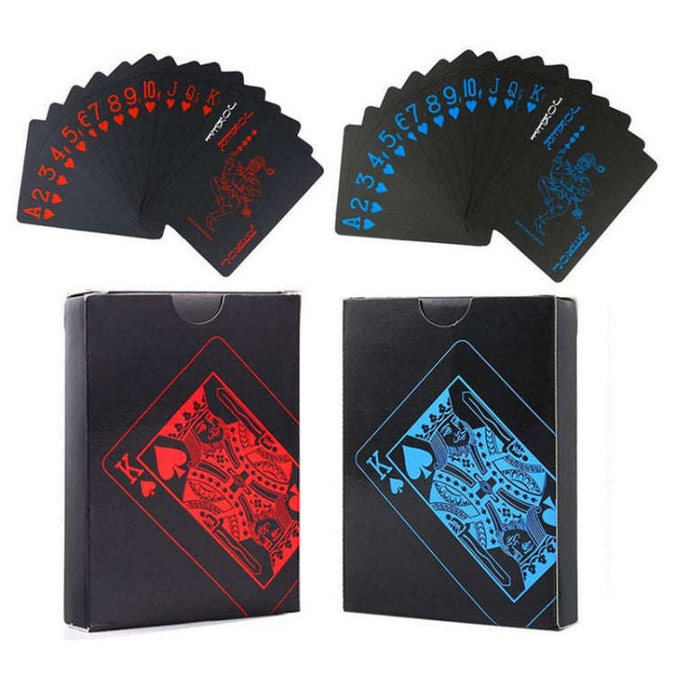 2pairs 54pcs Waterproof Plastic Poker Table Games Cards PVC Magic Playing Cards, Blue, Red