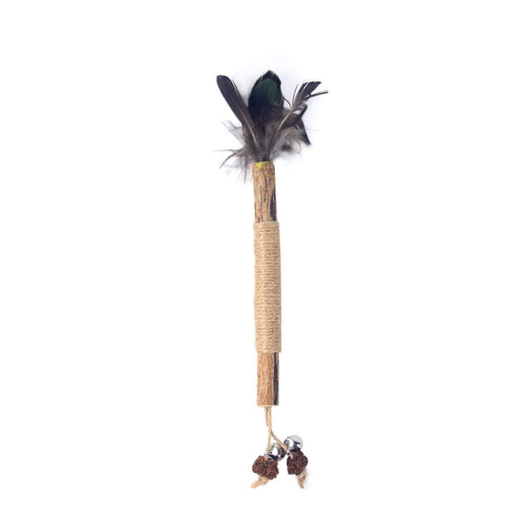 Cat Teething Stick Toy Teeth Cleaning Catnip Teasing Stick, 5pcs Lafite, 5pcs Black Feathers, 5pc...