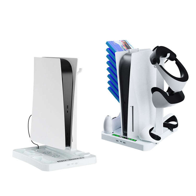 For PS5 ipaly Host Multifunctional Cooling Base VR2 Handle Charging Stand Disc Storage Rack, HBP-...