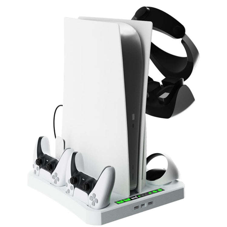 For PS5 ipaly Host Multifunctional Cooling Base VR2 Handle Charging Stand Disc Storage Rack, HBP-...