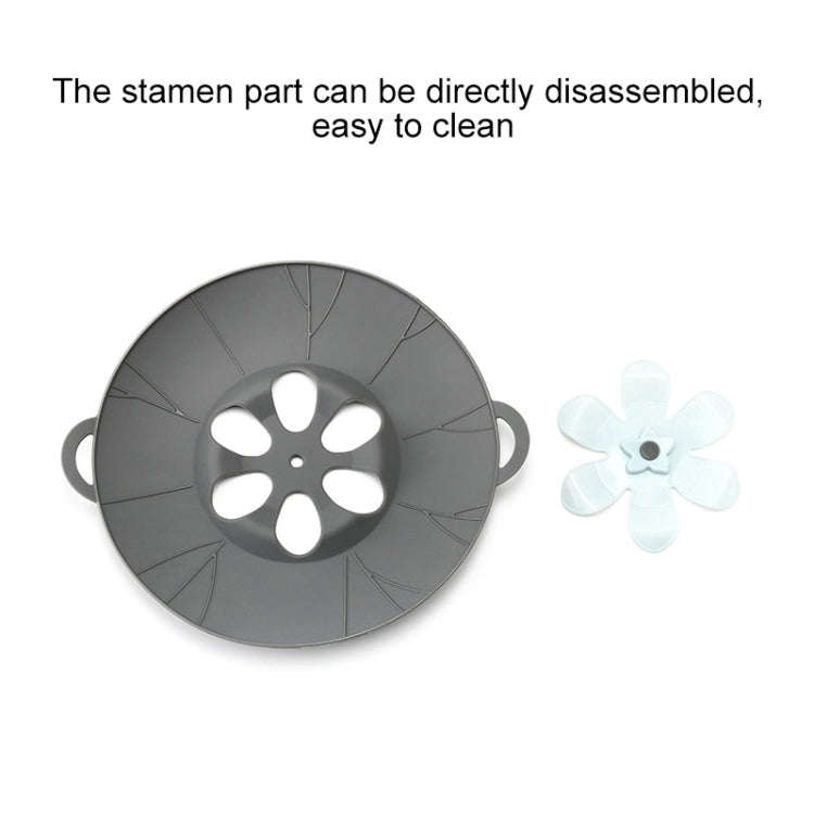 Silicone Flower Spill-proof Pot Lid Rotatable Pot Lid Kitchen Gadget, Size:, 23cm Yellow
