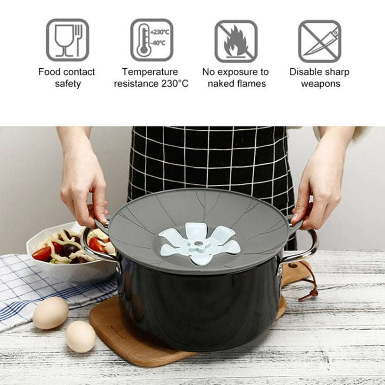 Silicone Flower Spill-proof Pot Lid Rotatable Pot Lid Kitchen Gadget, Size:, 23cm Yellow