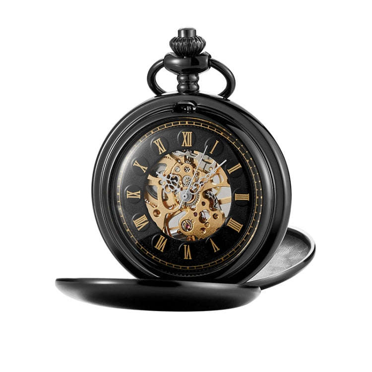 pm240 Classic Double Open Double Face Vintage Manual Mechanical Pocket Watch with Roman Lettering...