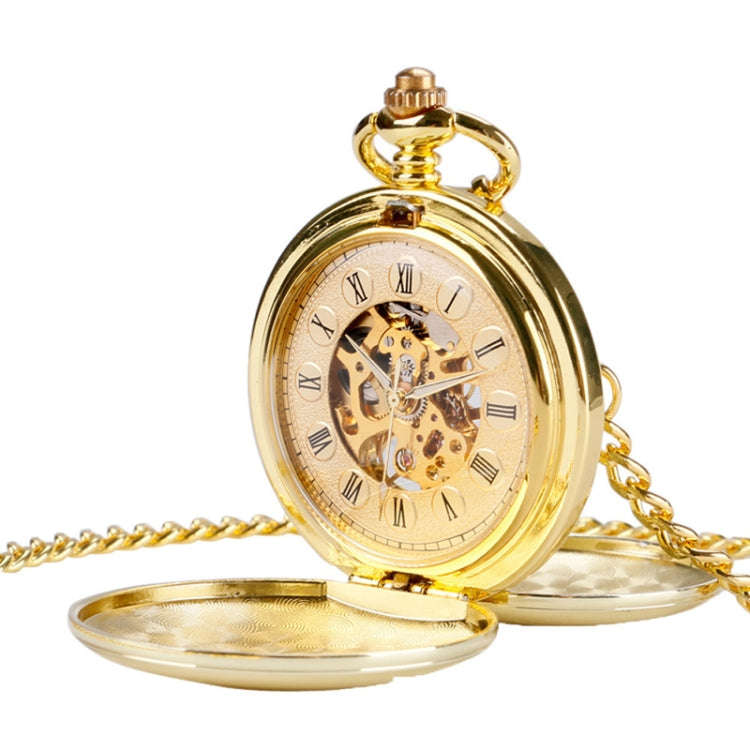 pm240 Classic Double Open Double Face Vintage Manual Mechanical Pocket Watch with Roman Lettering...