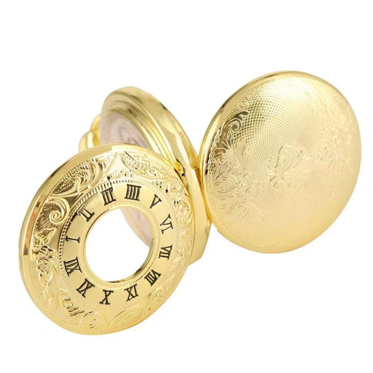 pm240 Classic Double Open Double Face Vintage Manual Mechanical Pocket Watch with Roman Lettering...