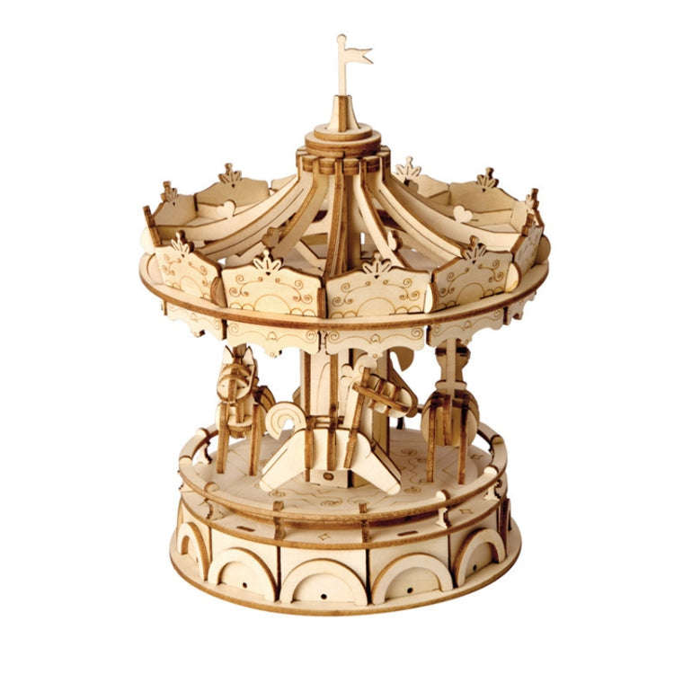3D Three -Dimensional Puzzle Board Children Wood Puzzles Model, Rolife TG404 Rotating Trojan, Rol...