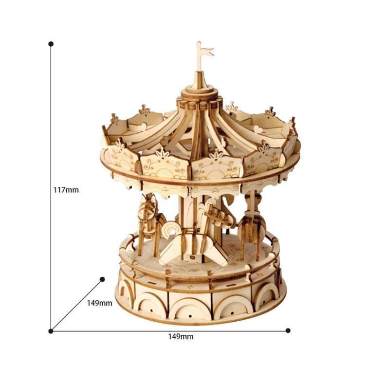 3D Three -Dimensional Puzzle Board Children Wood Puzzles Model, Rolife TG404 Rotating Trojan, Rol...