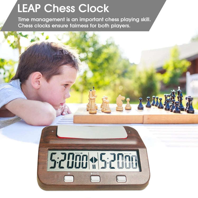 HQT101w Plastic Chess Clock Go Chess Timer, HQT101w Wood Grain