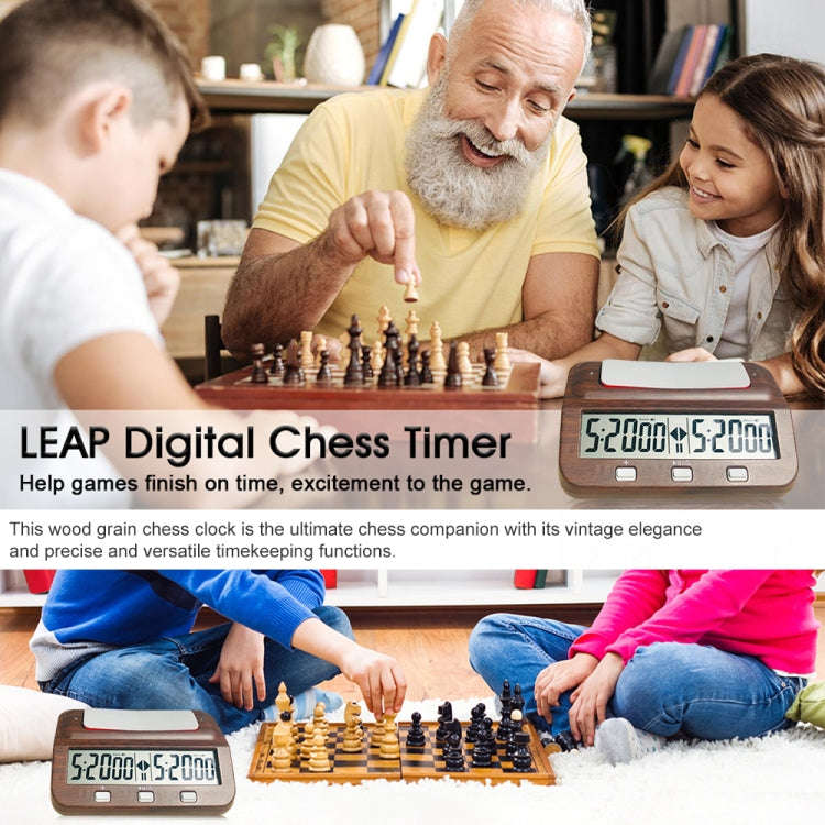 HQT101w Plastic Chess Clock Go Chess Timer, HQT101w Wood Grain