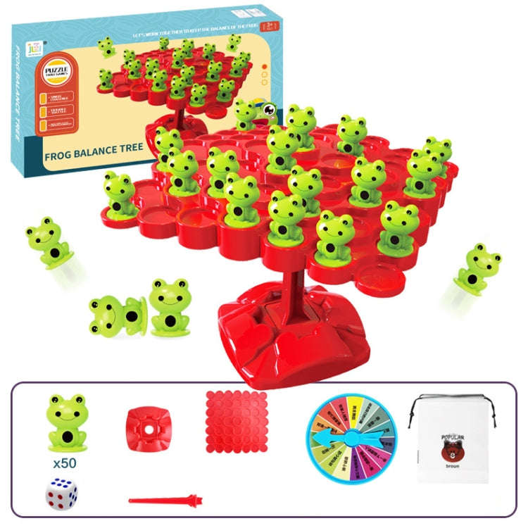 Children Stacking Fun Double Interactive Balance Top Tower, Style:, Frog English Color Box Balanc...