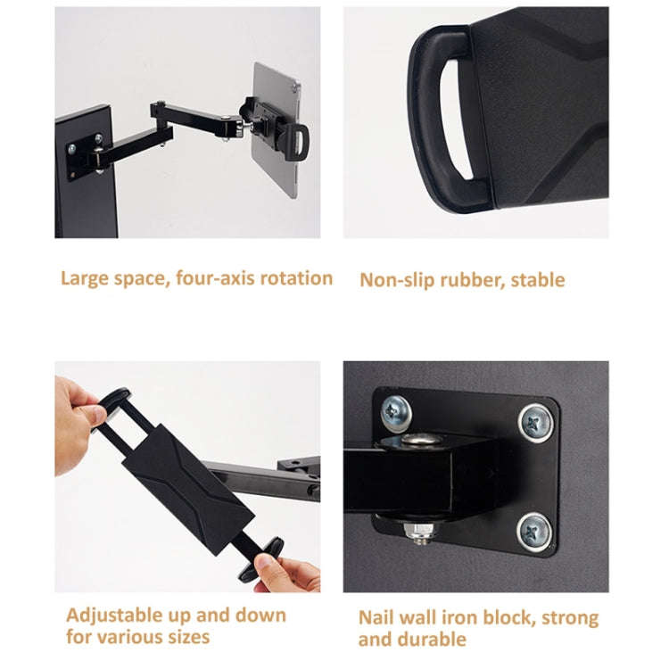 Wall Mount Tablet Cell Phone Stand Long Arm Stretchable Holder for 4-13 inch Devices, Stretchable...