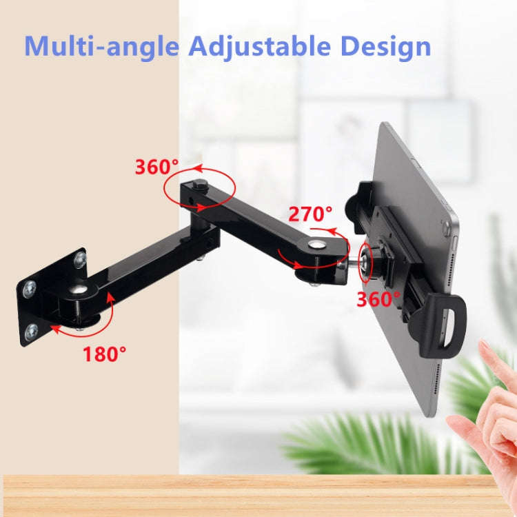 Wall Mount Tablet Cell Phone Stand Long Arm Stretchable Holder for 4-13 inch Devices, Stretchable...