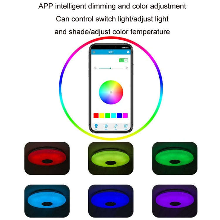 Remote Control Bluetooth LED Ceiling Lamp RGB Music Rhythm Color Changing Lamp, 33cm