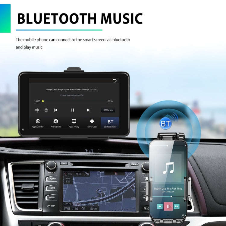A3135 7 Inches HD Wired Smart Screen With Wireless CarPlay + Android Auto + Android, Without Came...