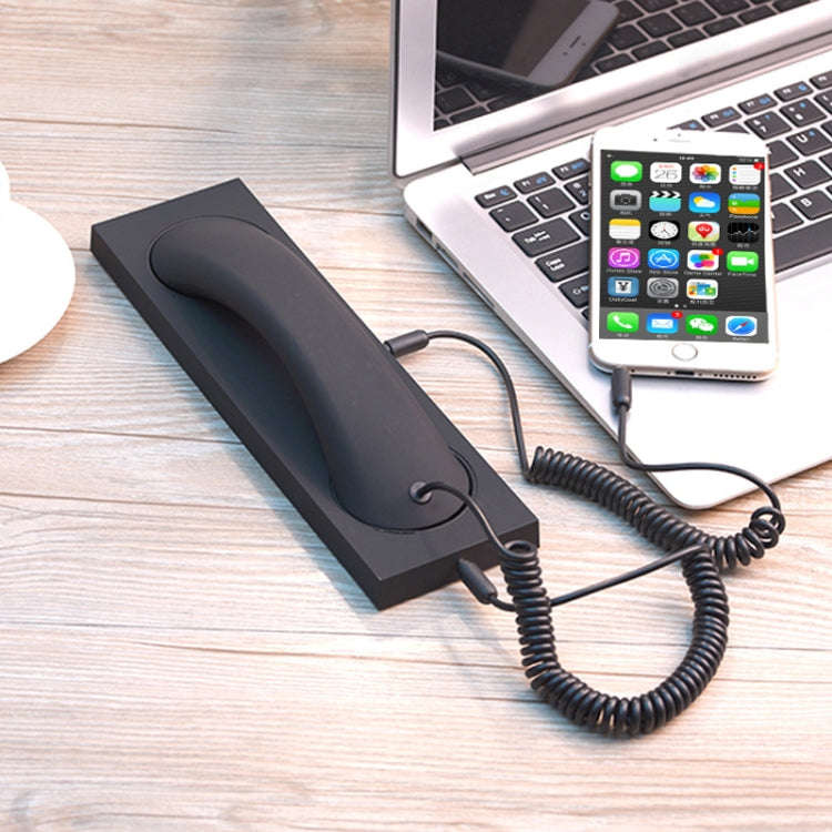 3.5mm Universal Office Mobile Phone Retro External Headset Mobile Phone Handset, 3.5mm Wired Blac...