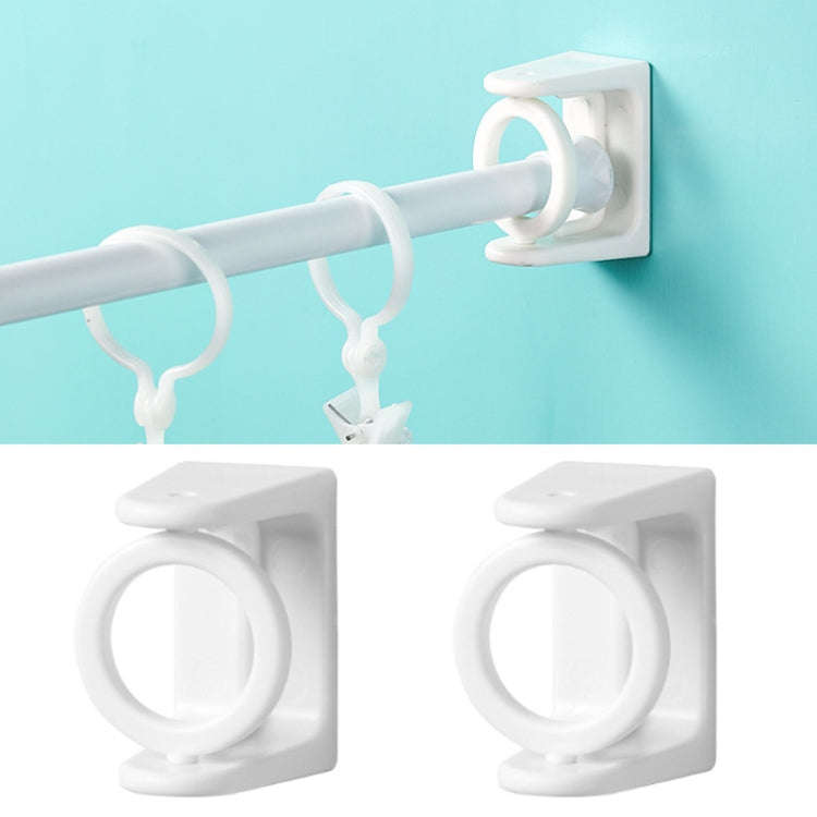 2pcs /Pack Turnable Circle Triangle Ring Telescopic Rod Hook Props Fixed Bracket, White Adhesive ...