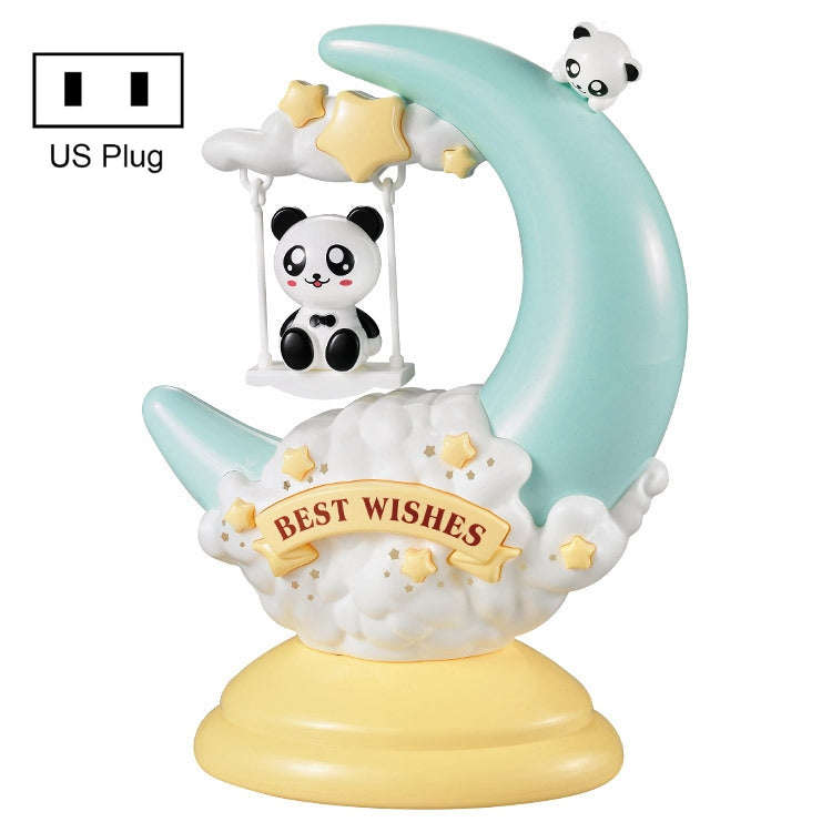 GOELONG Cartoon Moon Table Lamp Children Room Animal Night Light, Plug:, US Plug, EU Plug