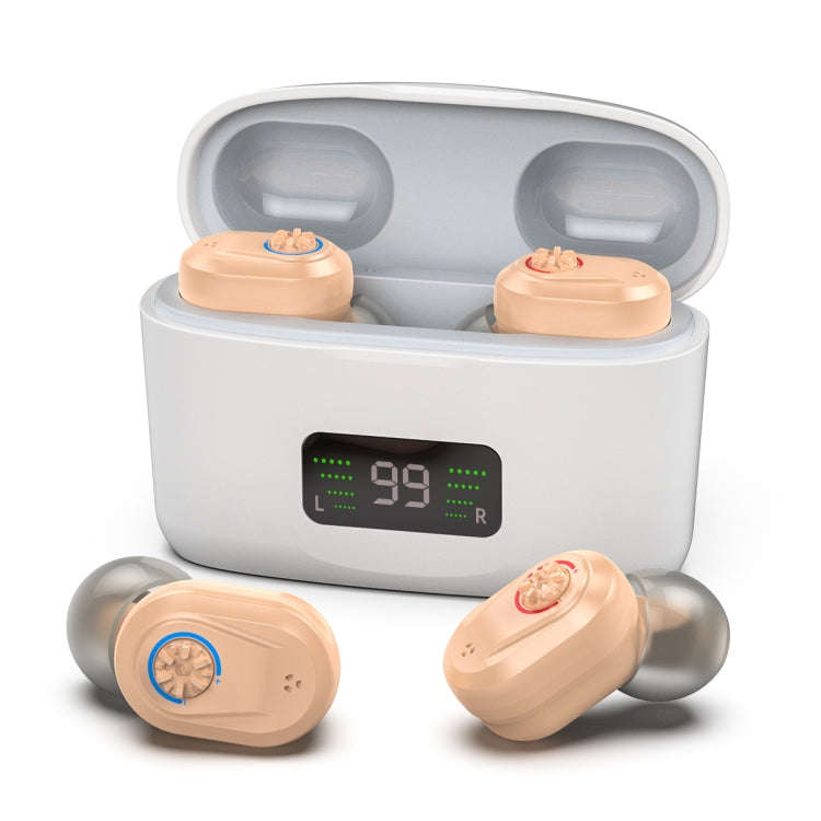 Z-127D In-ear Sound Amplifier Digital Display Hearing Aid Earphone, black, White, Complexion, Red...