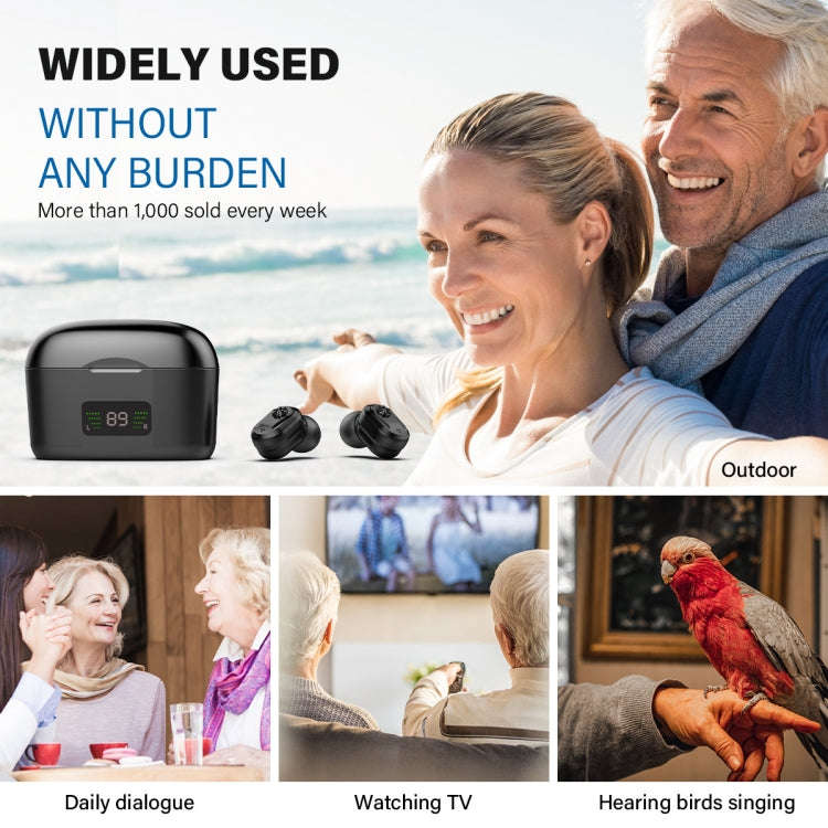 Z-127D In-ear Sound Amplifier Digital Display Hearing Aid Earphone, black, White, Complexion, Red...