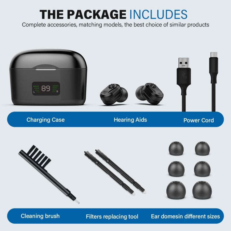 Z-127D In-ear Sound Amplifier Digital Display Hearing Aid Earphone, black, White, Complexion, Red...