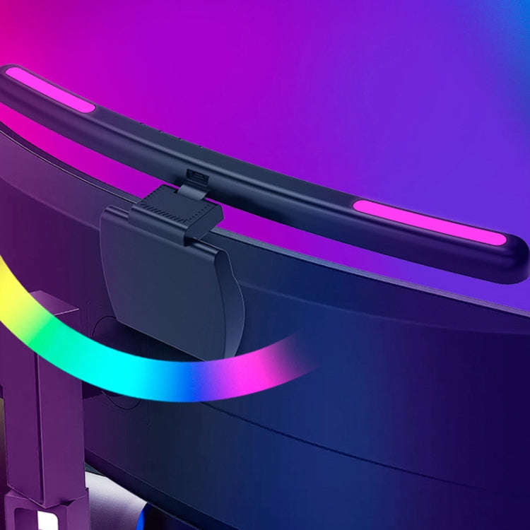 Laptop Curved Screen Hanging Lamp Computer Desk Light, Curved Without RGB Backlight, Curved With ...