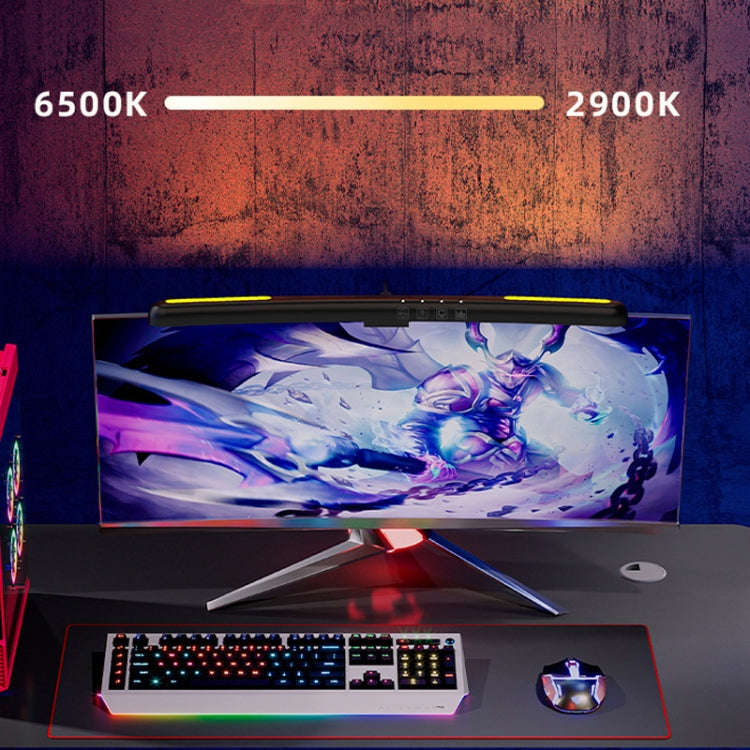 Laptop Curved Screen Hanging Lamp Computer Desk Light, Curved Without RGB Backlight, Curved With ...