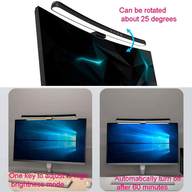 Laptop Curved Screen Hanging Lamp Computer Desk Light, Curved Without RGB Backlight, Curved With ...