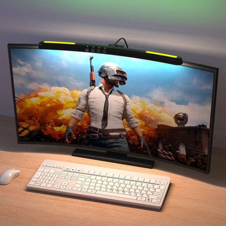 Laptop Curved Screen Hanging Lamp Computer Desk Light, Curved Without RGB Backlight, Curved With ...