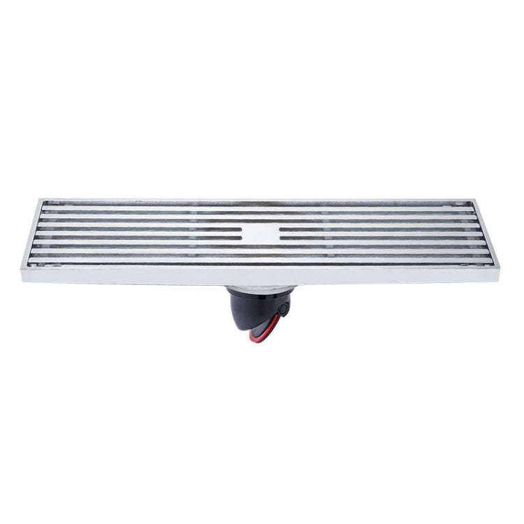 8x30cm Extended Full Copper Strip Floor Drain, Style:, K8034 Chrome Plated+Black Straight Row, K8...