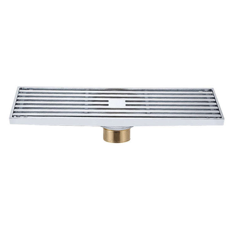 8x30cm Extended Full Copper Strip Floor Drain, Style:, K8034 Chrome Plated+Black Straight Row, K8...