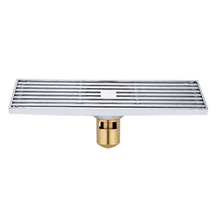 8x30cm Extended Full Copper Strip Floor Drain, Style:, K8034 Chrome Plated+Black Straight Row, K8...