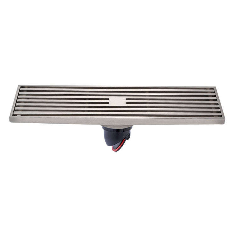8x30cm Extended Full Copper Strip Floor Drain, Style:, K8034 Chrome Plated+Black Straight Row, K8...