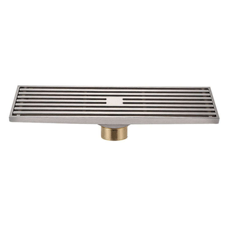 8x30cm Extended Full Copper Strip Floor Drain, Style:, K8034 Chrome Plated+Black Straight Row, K8...