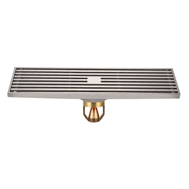8x30cm Extended Full Copper Strip Floor Drain, Style:, K8034 Chrome Plated+Black Straight Row, K8...