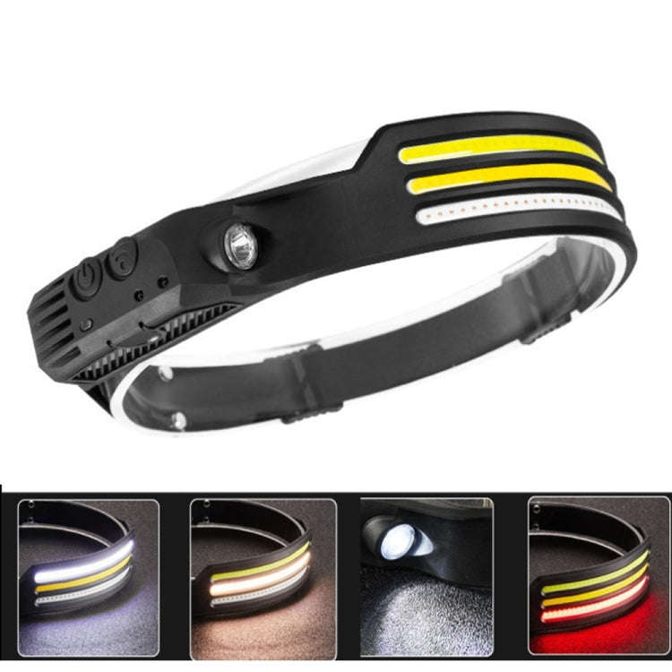 USB Rechargeable Motion Sensor Headlamp COB Outdoor Fishing Flashlight, W689-1 Red+White Light, W...