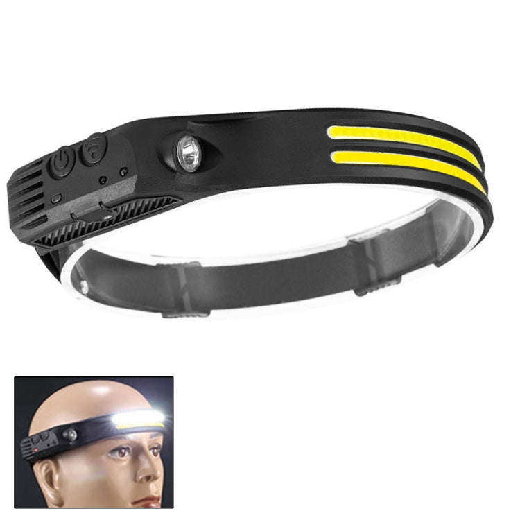 USB Rechargeable Motion Sensor Headlamp COB Outdoor Fishing Flashlight, W689-1 Red+White Light, W...