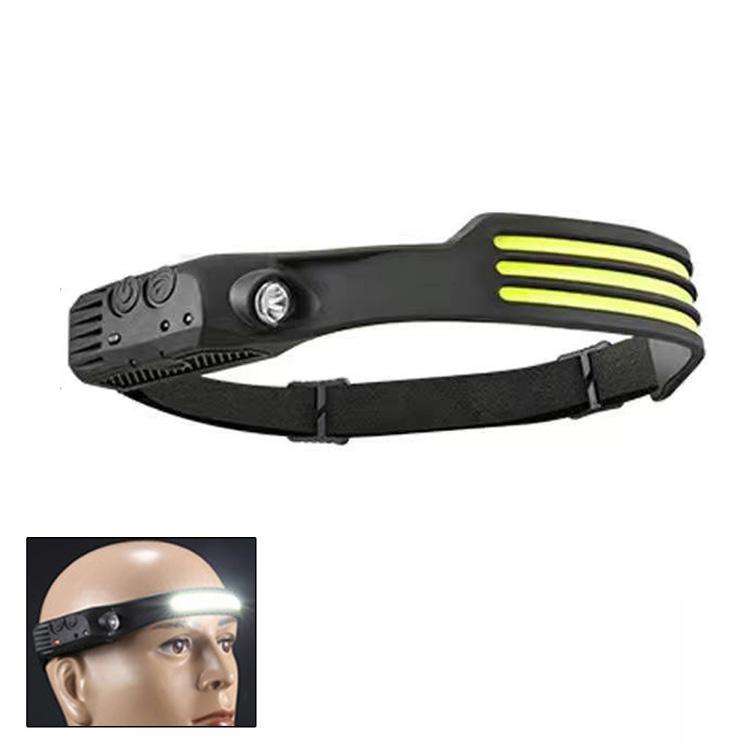 USB Rechargeable Motion Sensor Headlamp COB Outdoor Fishing Flashlight, W689-1 Red+White Light, W...