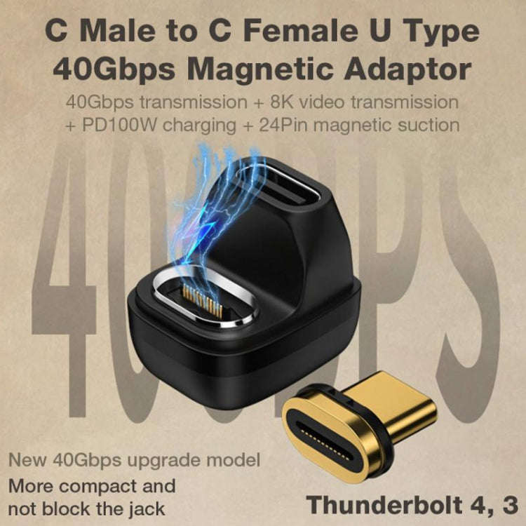 Type-C/USB-C Magnetic Adapter U-shaped Elbow 40GB Converter, 4.0 Magnetic